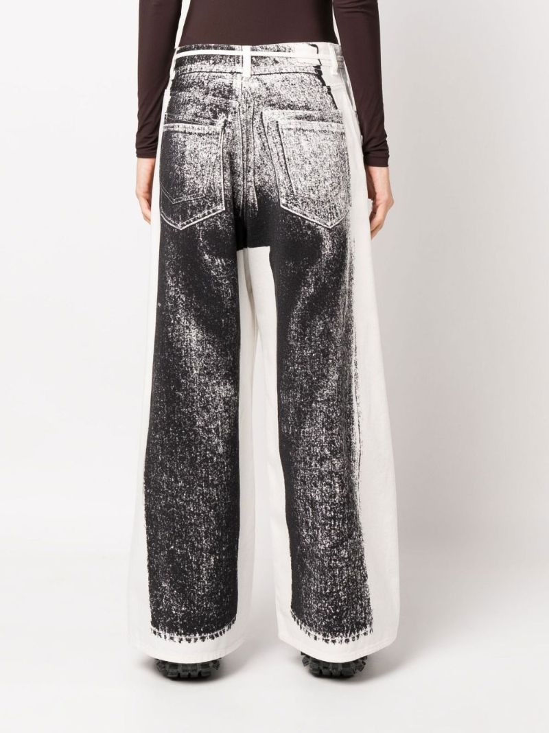 Black Trompe-l'Ã_x0085_â_x0080__x009c_il Mid-rise Wide-leg Jeans