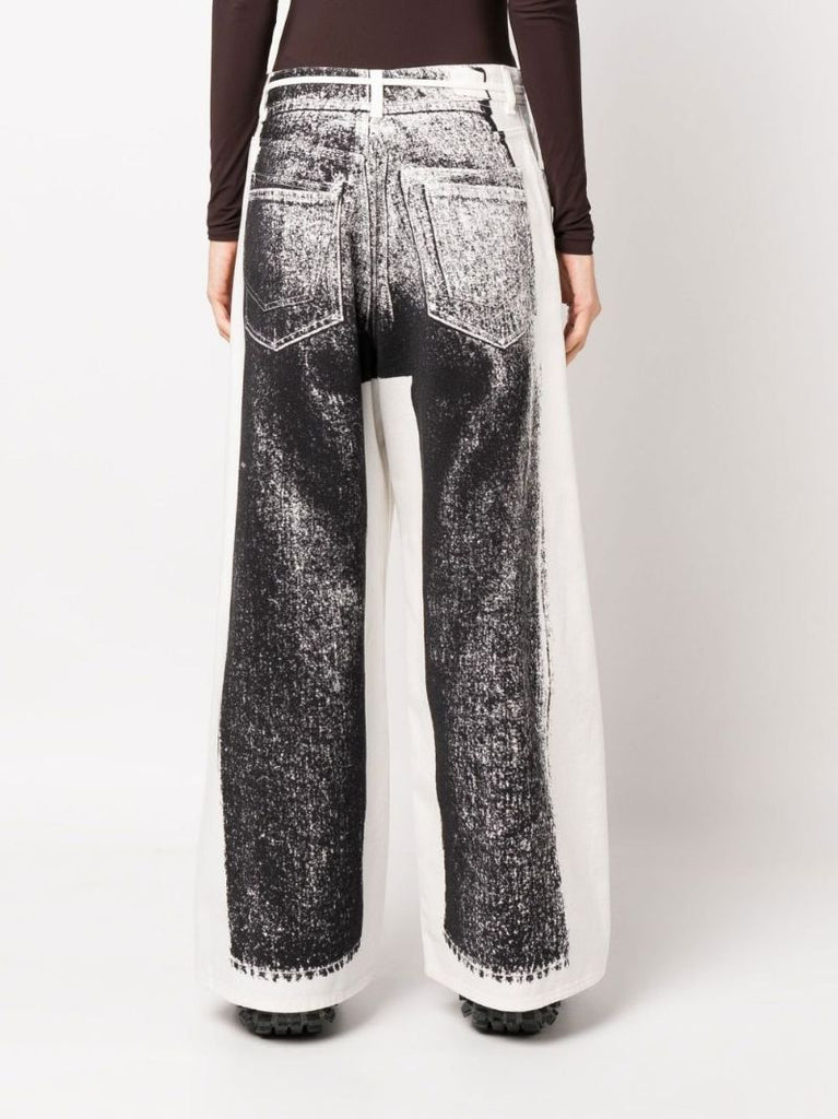 Black Trompe-l'Ã_x0085_â_x0080__x009c_il Mid-rise Wide-leg Jeans