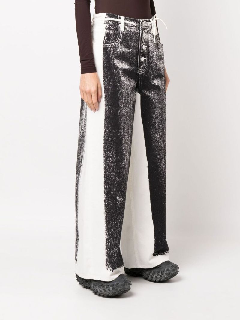 Black Trompe-l'Ã_x0085_â_x0080__x009c_il Mid-rise Wide-leg Jeans