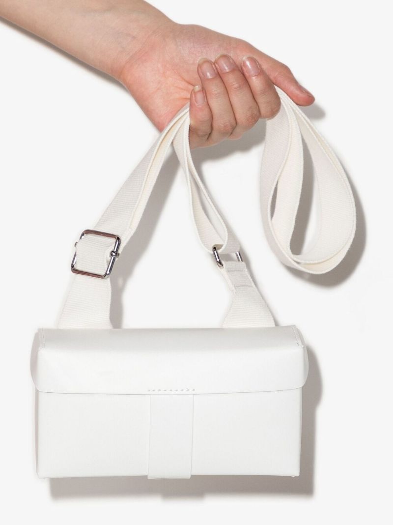 White Toolbox Small Leather Cross Body Bag