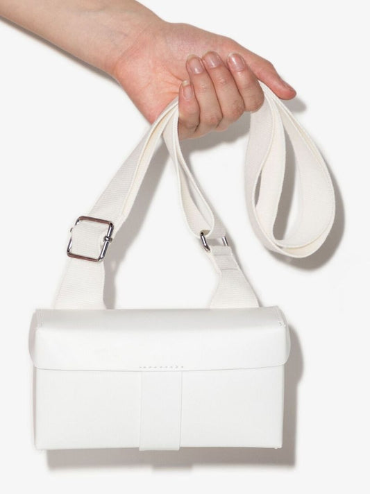 White Toolbox Small Leather Cross Body Bag