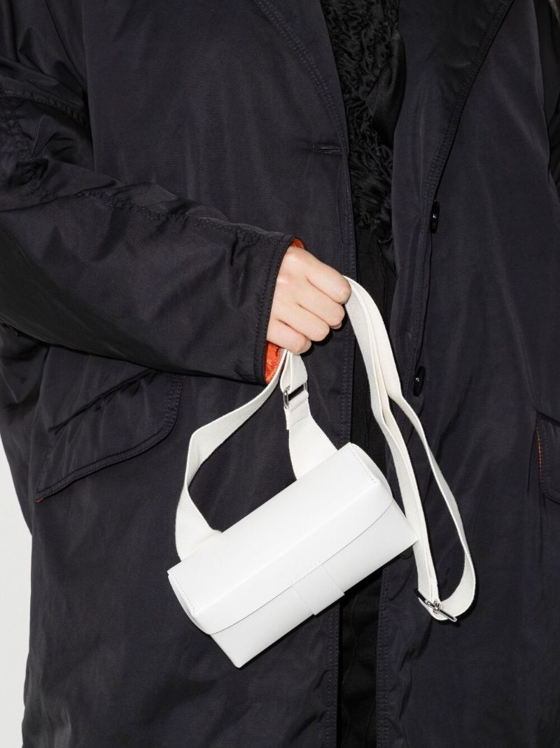 White Toolbox Small Leather Cross Body Bag