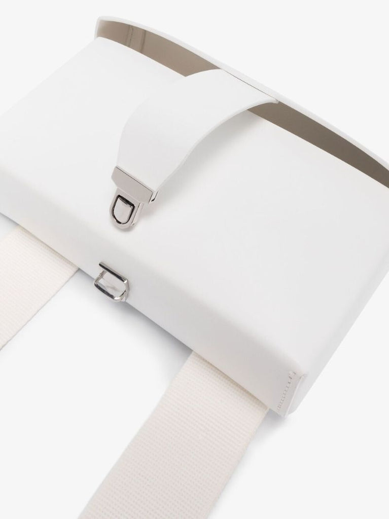 White Toolbox Small Leather Cross Body Bag