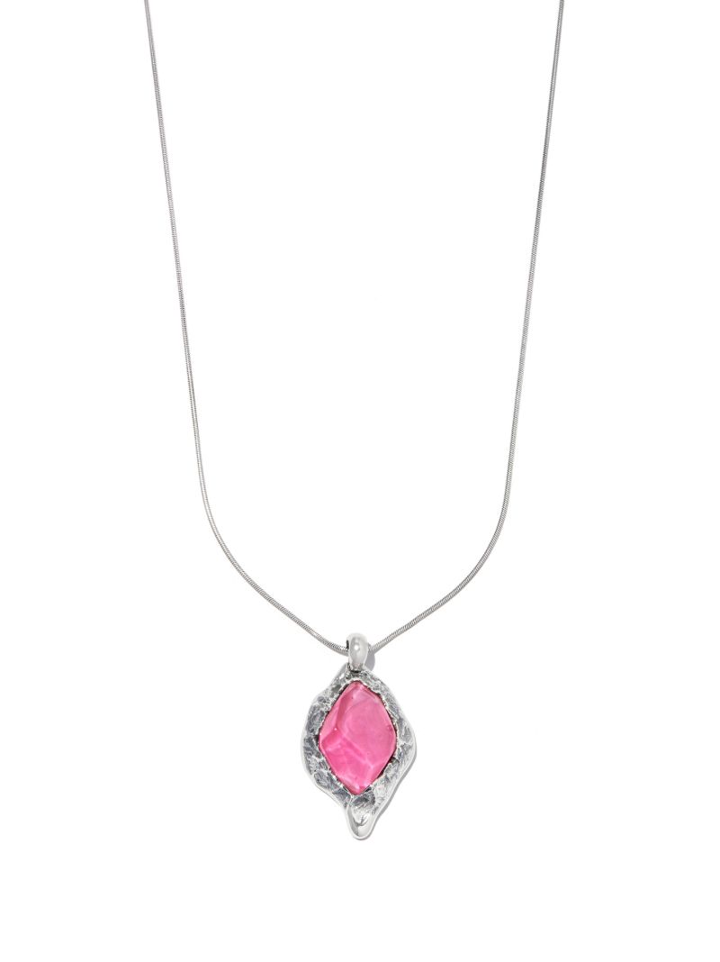 Sterling Silver Fahrenheit Crystal Pendant Necklace