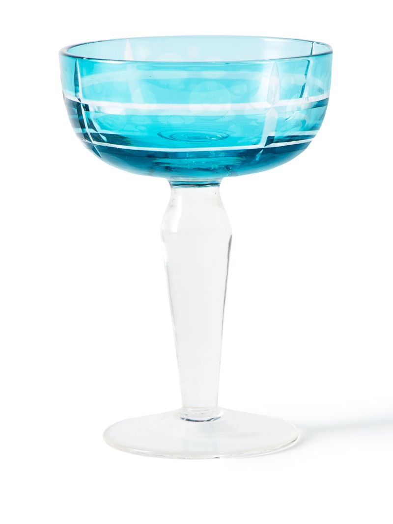 Multicolour Cuttings Coupe Glass Set