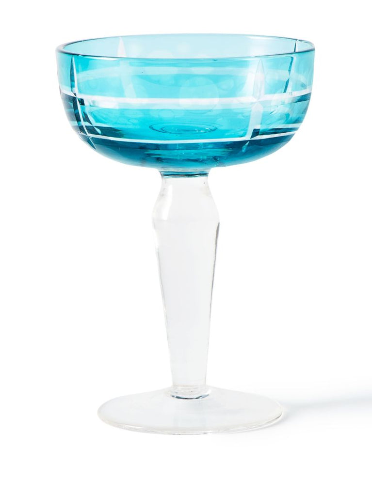 Multicolour Cuttings Coupe Glass Set