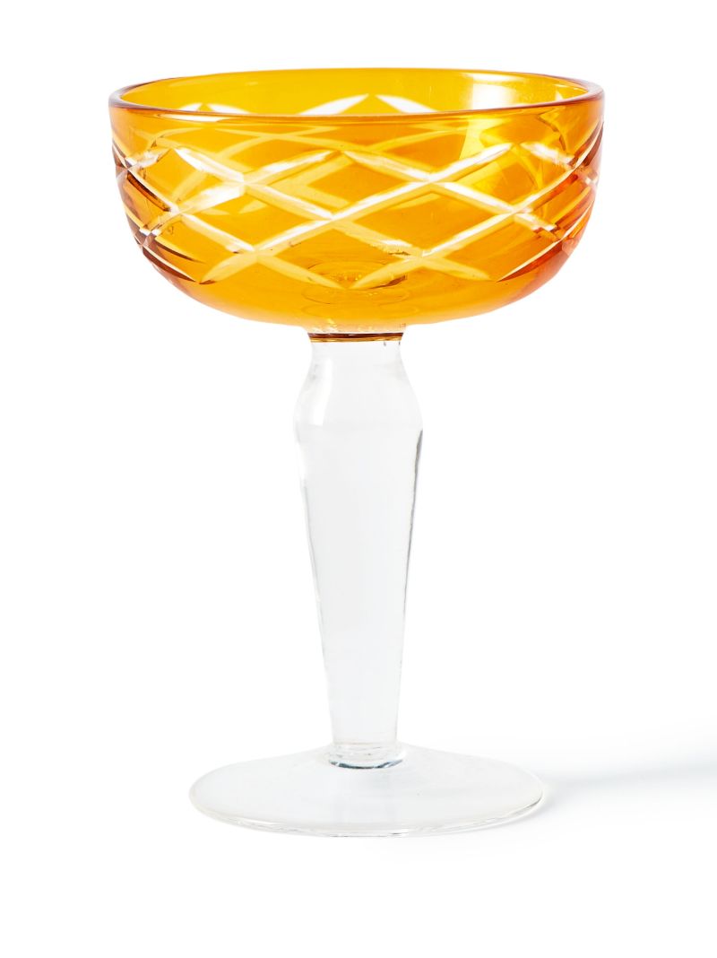 Multicolour Cuttings Coupe Glass Set
