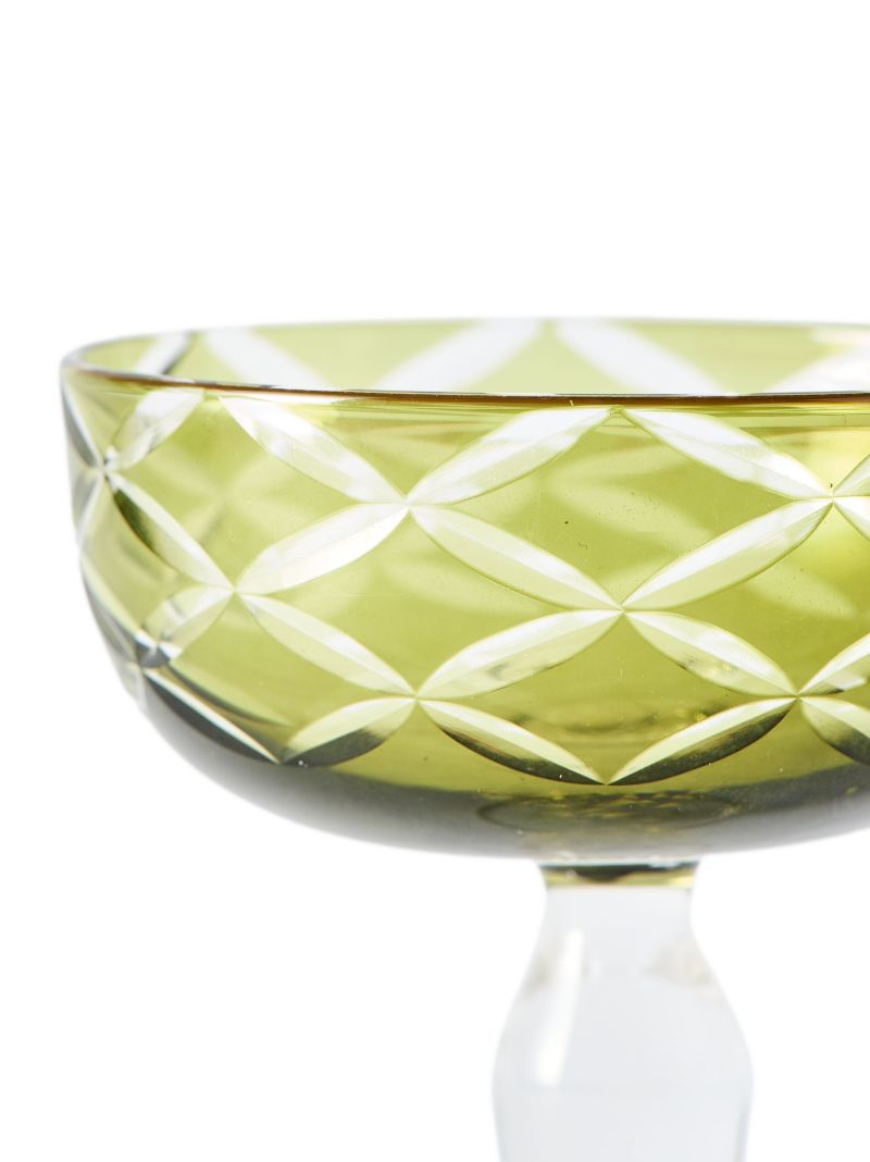Multicolour Cuttings Coupe Glass Set