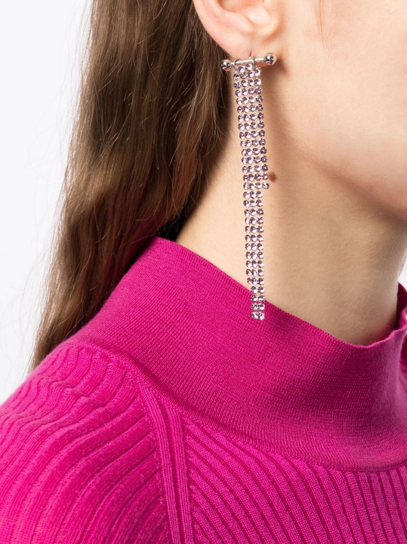 Silver-tone Kat Crystal Drop Earrings