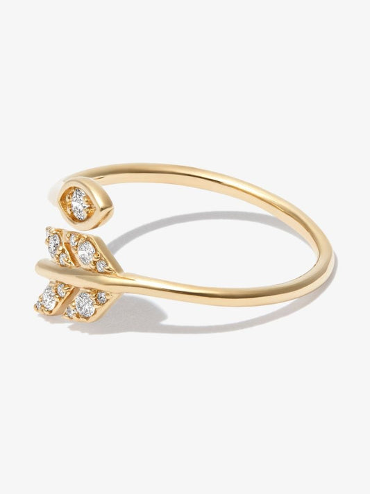 14k Yellow Gold Marquise Eye Arrow Diamond Ring