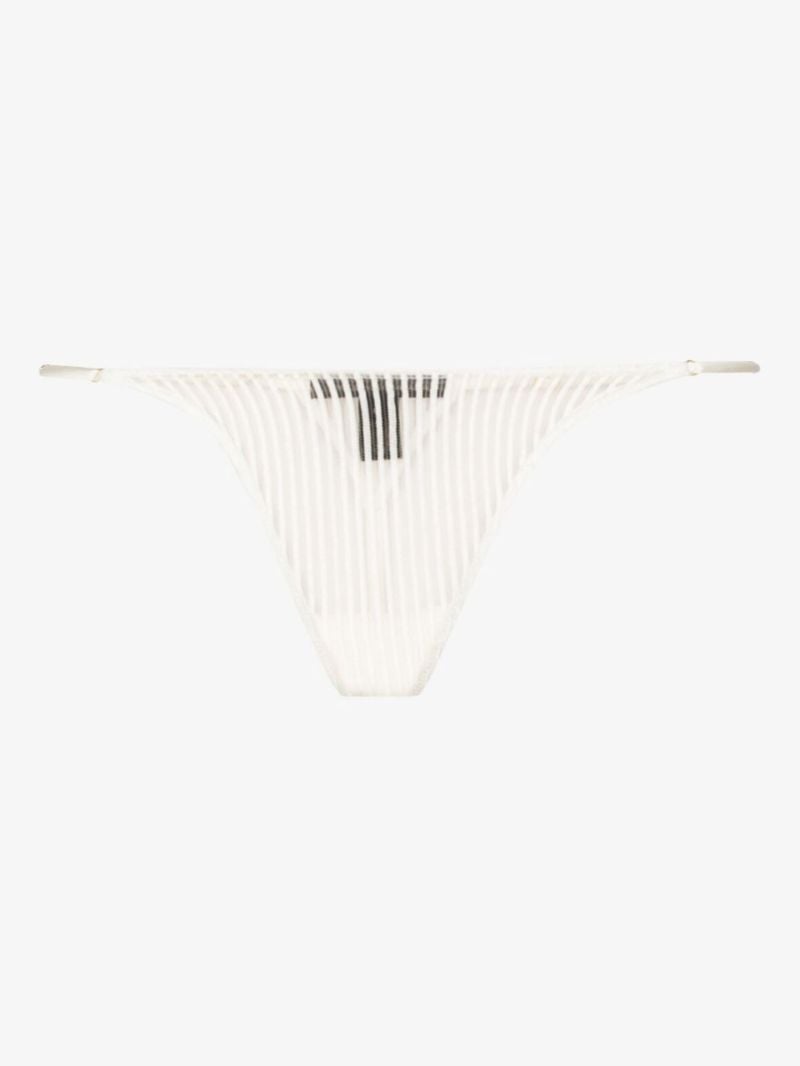 Sheer Striped Thong