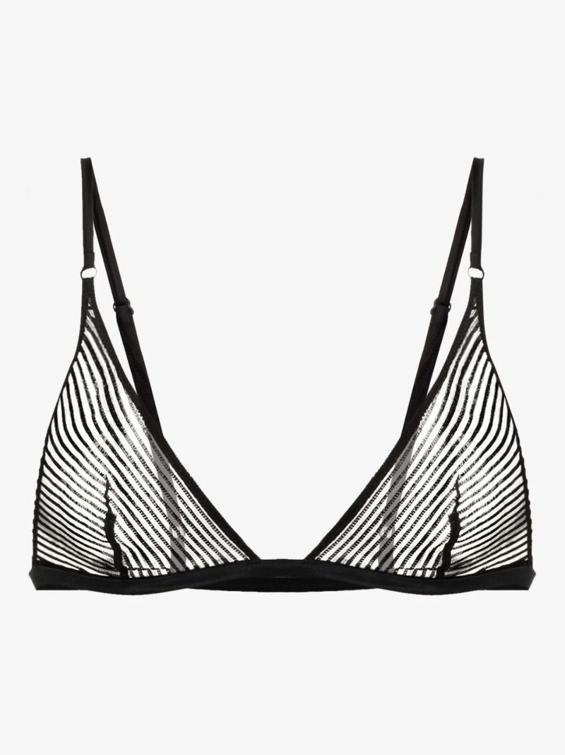 Sheer Striped Lace Demi Bra