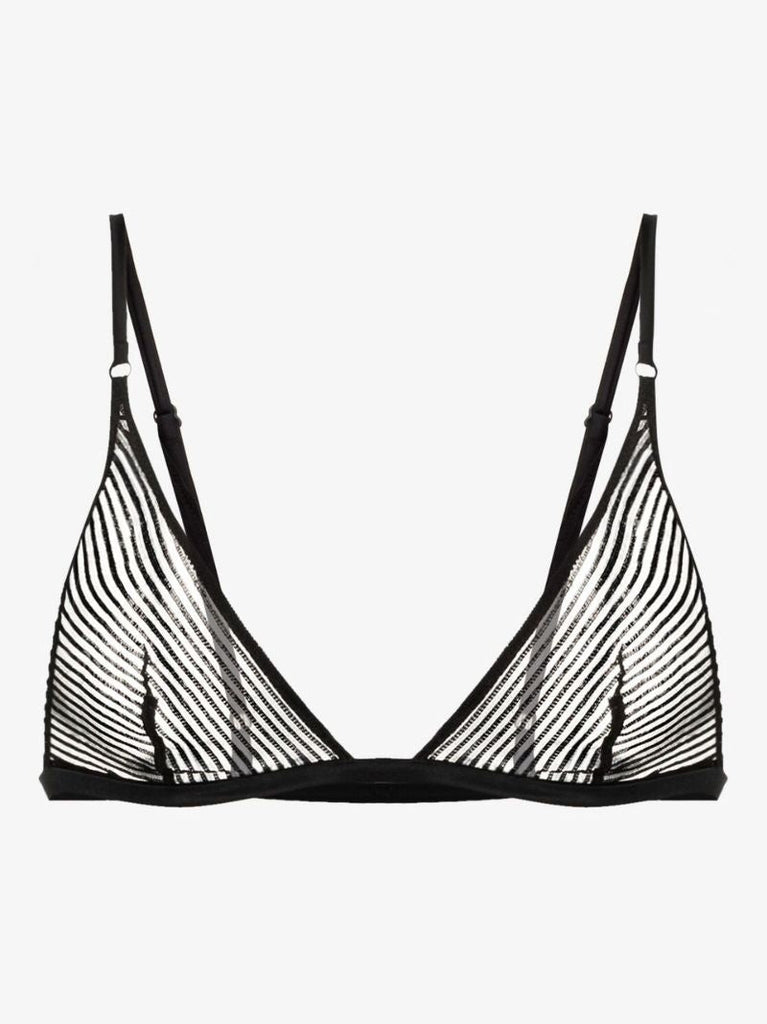 Sheer Striped Lace Demi Bra