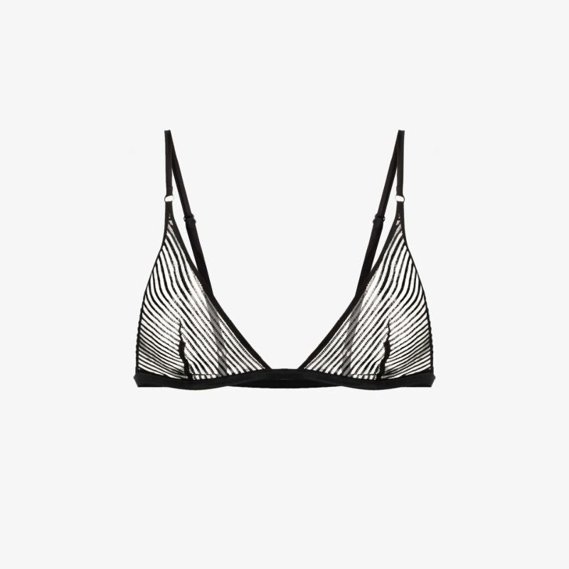 Sheer Striped Lace Demi Bra