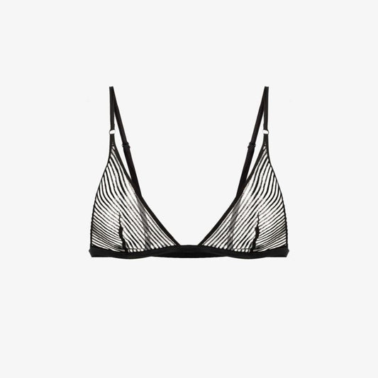 Sheer Striped Lace Demi Bra