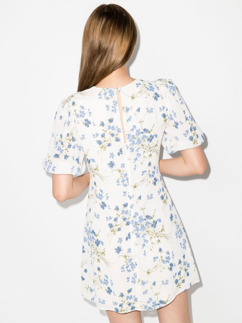 Neutral Cressida Floral Cut-out Mini Dress