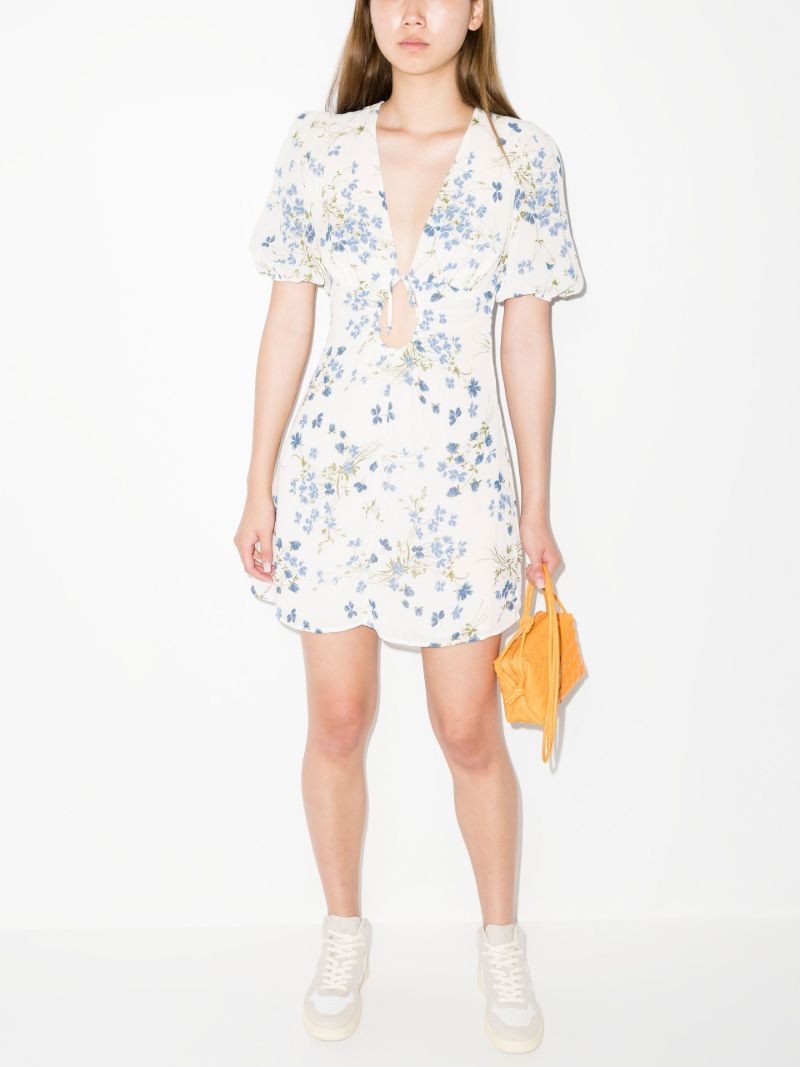 Neutral Cressida Floral Cut-out Mini Dress