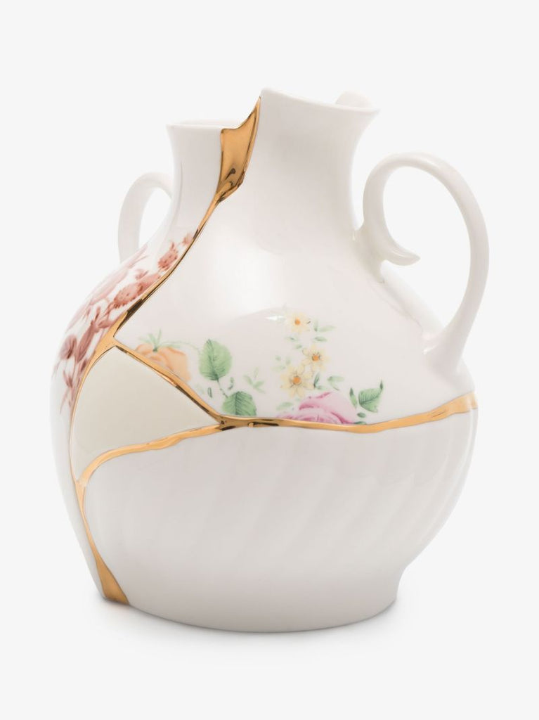 White Kintsugi Small Porcelain Vase