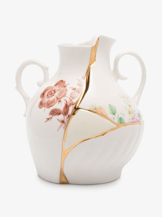 White Kintsugi Small Porcelain Vase