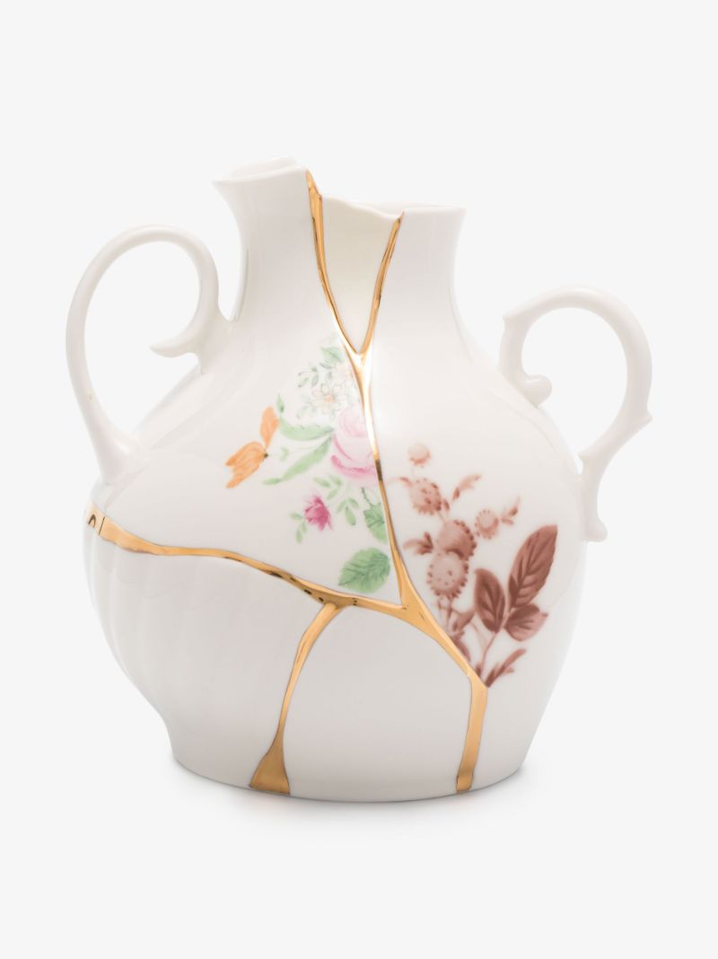 White Kintsugi Small Porcelain Vase