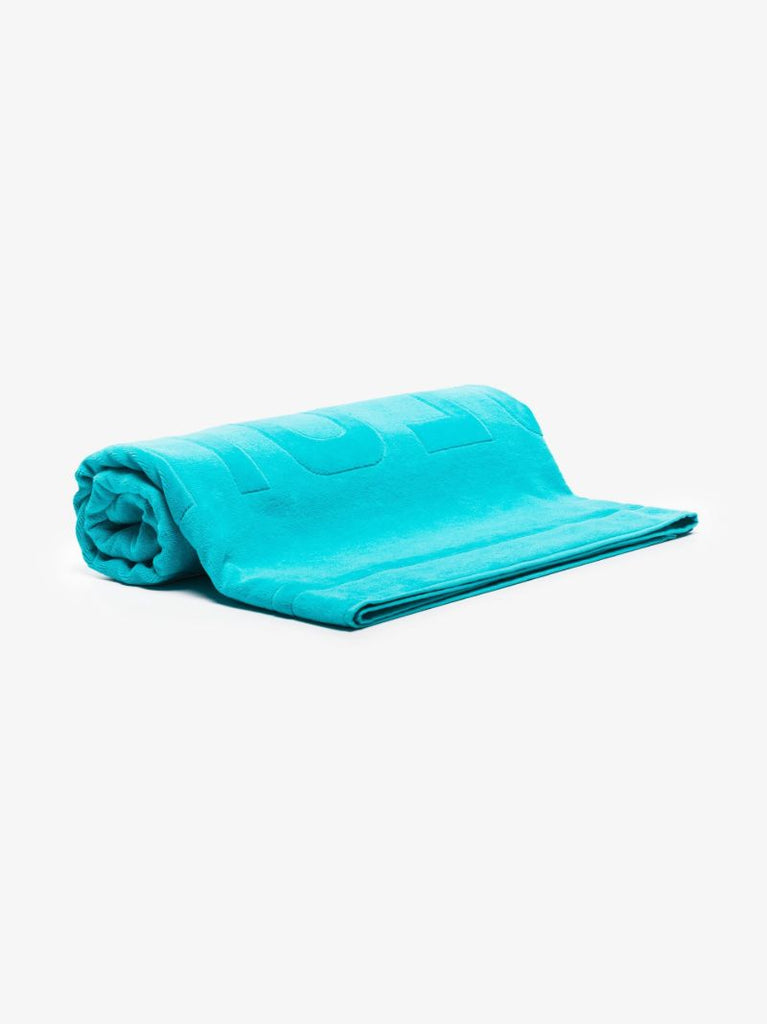 Blue Jacquard Logo Cotton Beach Towel