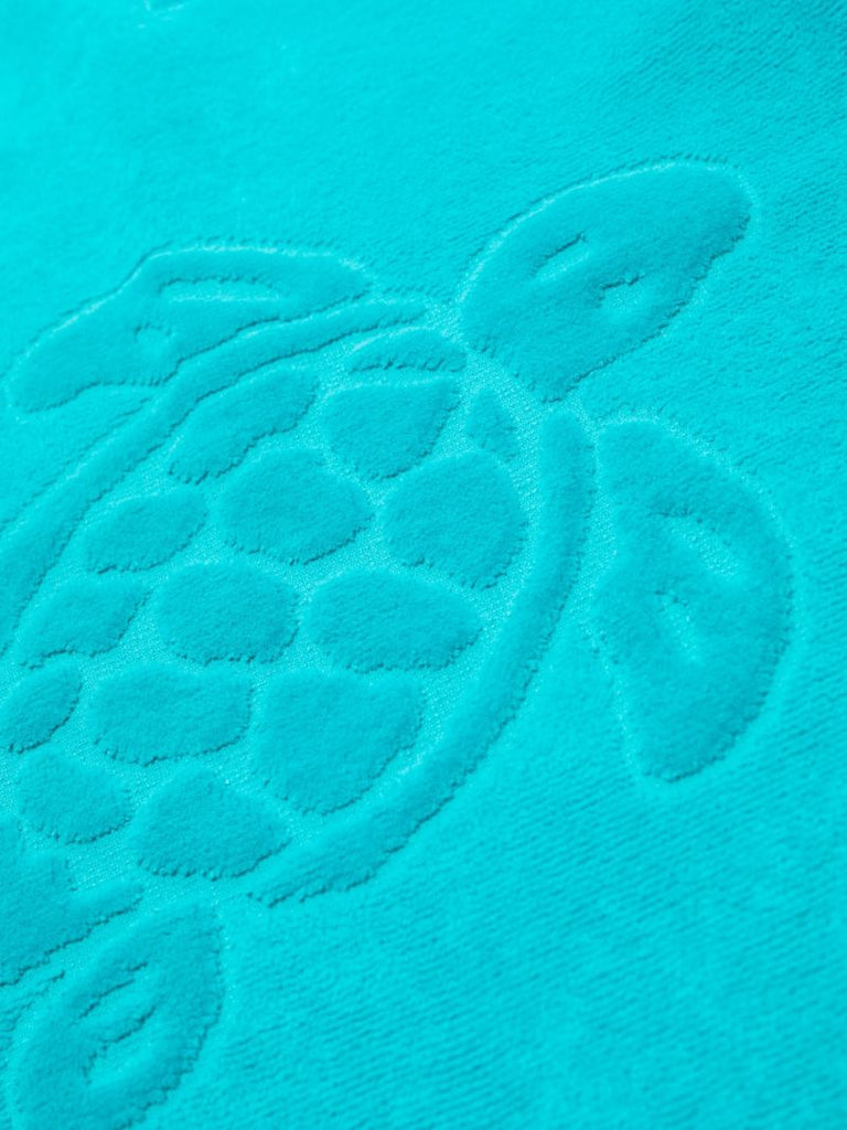 Blue Jacquard Logo Cotton Beach Towel