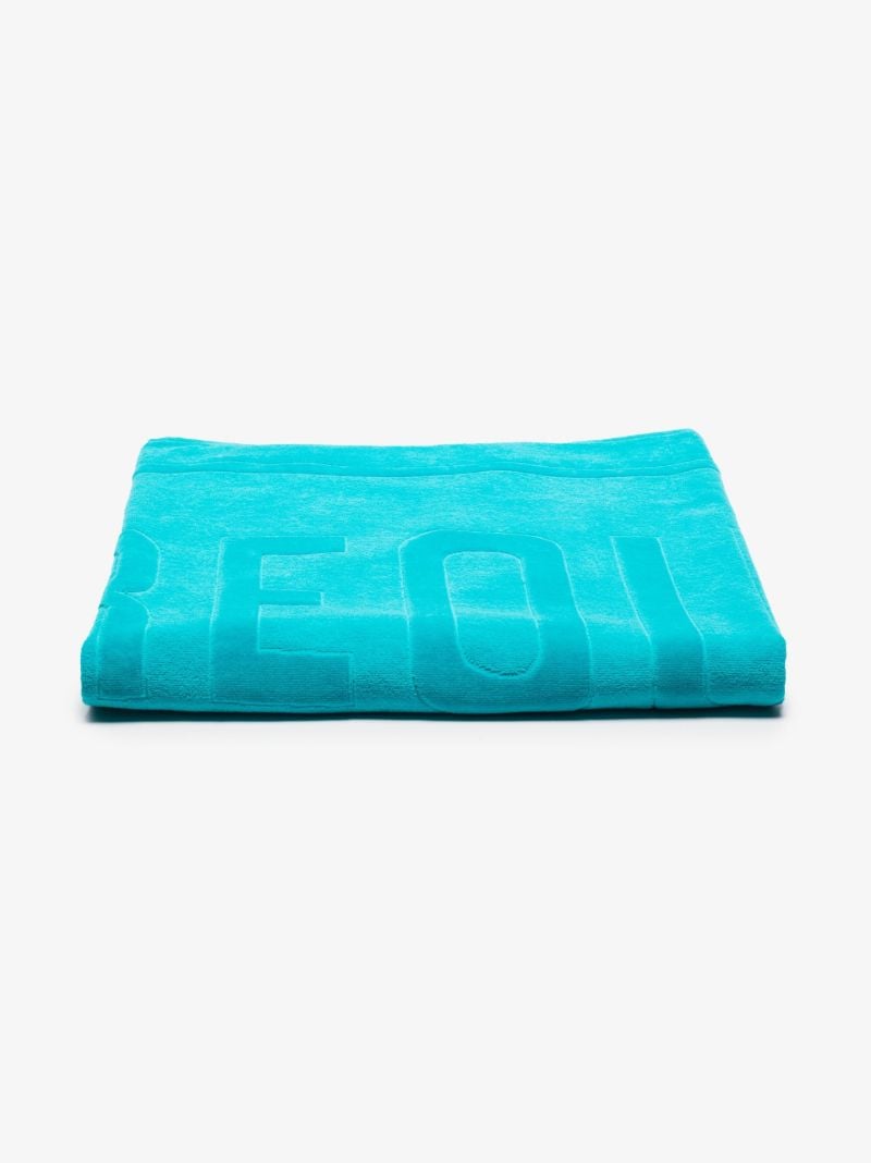 Blue Jacquard Logo Cotton Beach Towel