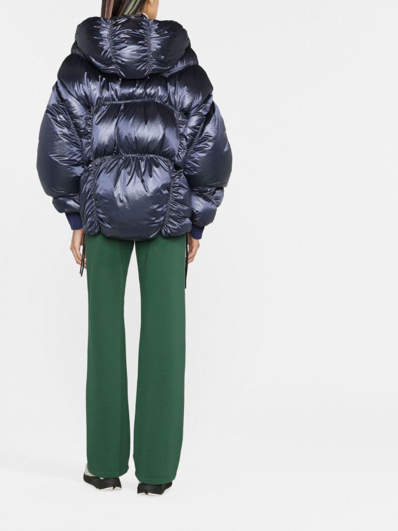 Blue Hooded Puffer Jacket