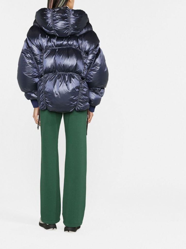 Blue Hooded Puffer Jacket