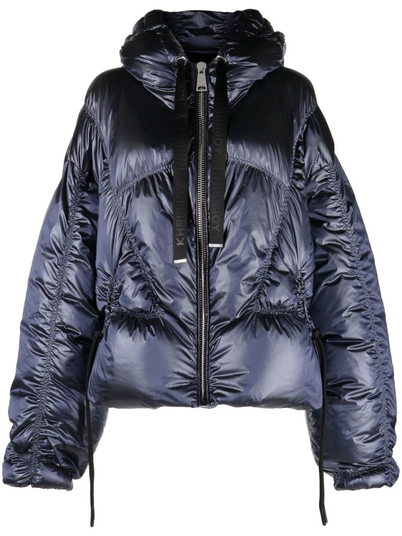 Blue Hooded Puffer Jacket