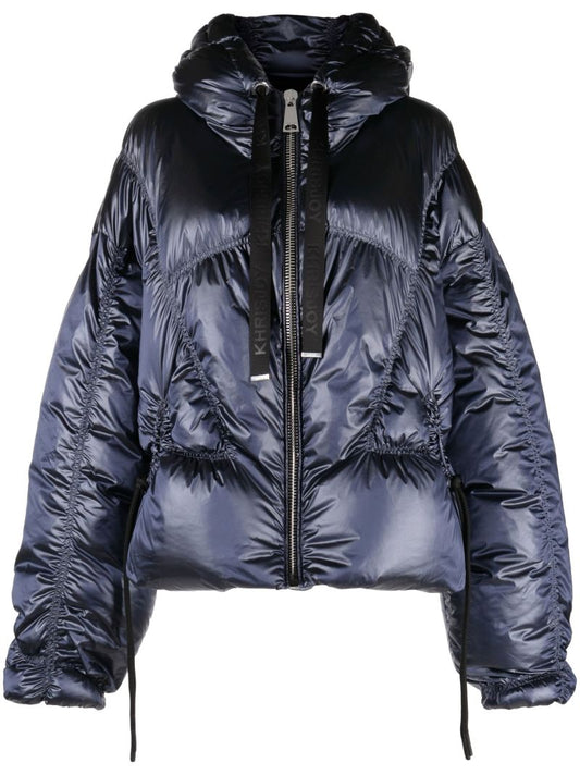 Blue Hooded Puffer Jacket