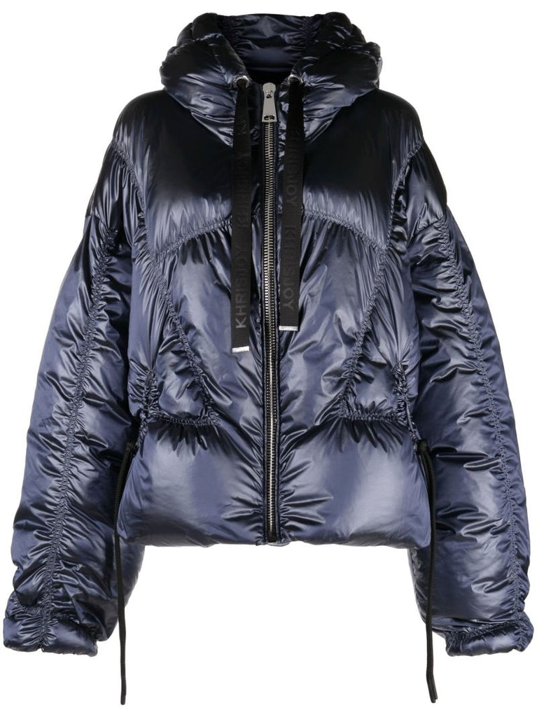 Blue Hooded Puffer Jacket