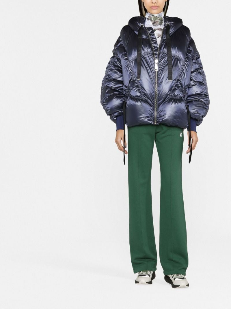Blue Hooded Puffer Jacket