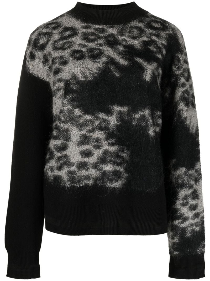Black Leopard Print Sweater