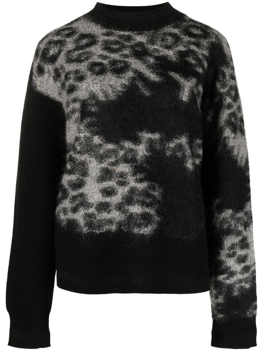 Black Leopard Print Sweater