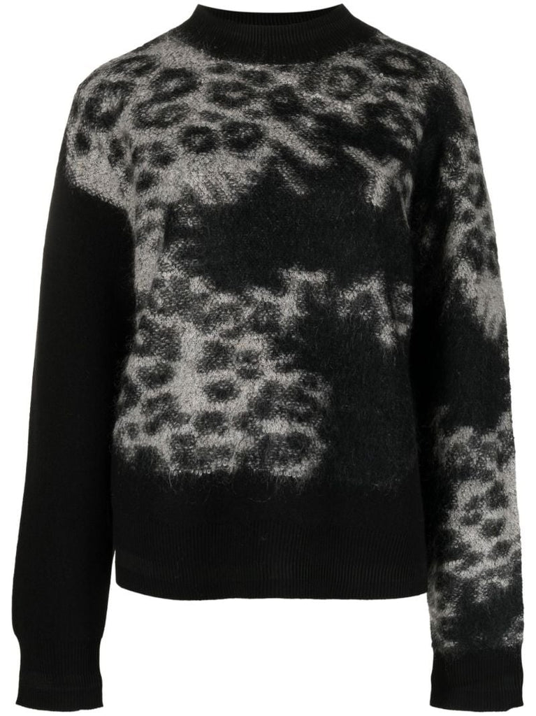 Black Leopard Print Sweater