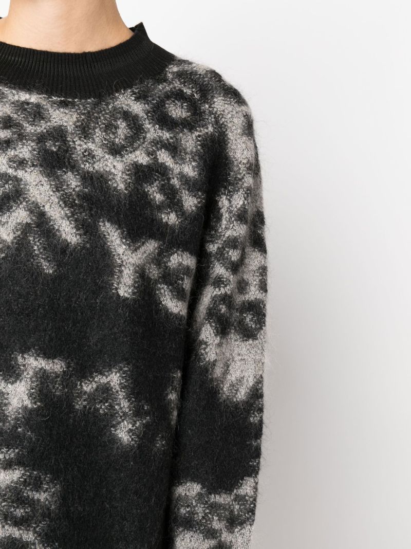 Black Leopard Print Sweater