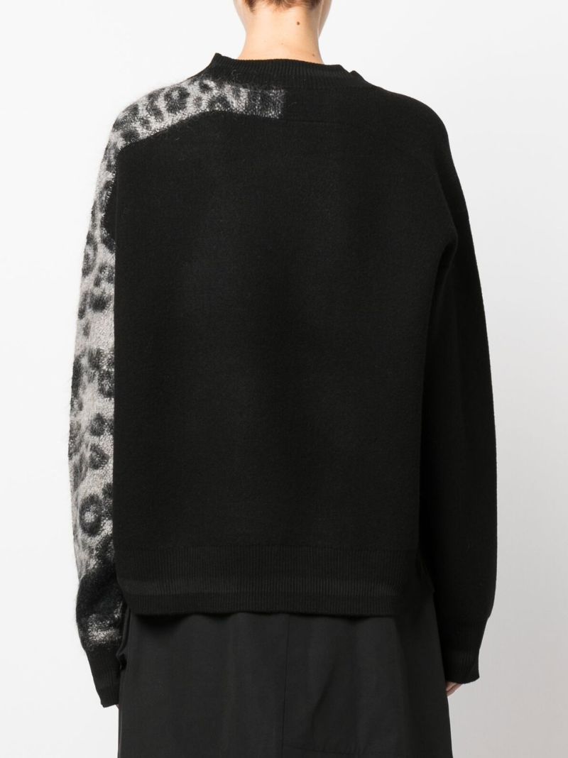 Black Leopard Print Sweater