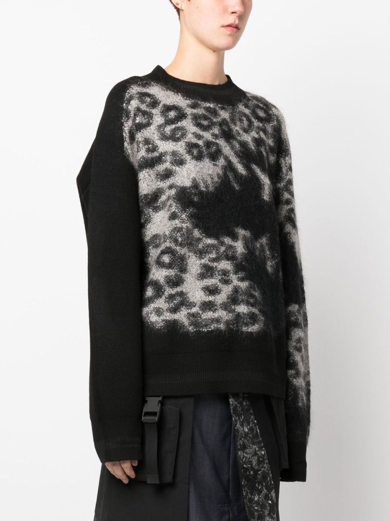 Black Leopard Print Sweater