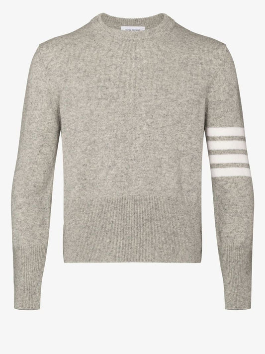 Grey 4-bar Stripe Wool Sweater