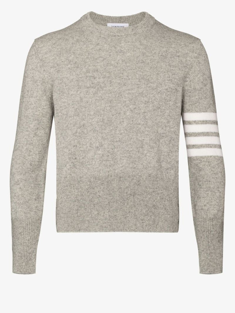 Grey 4-bar Stripe Wool Sweater