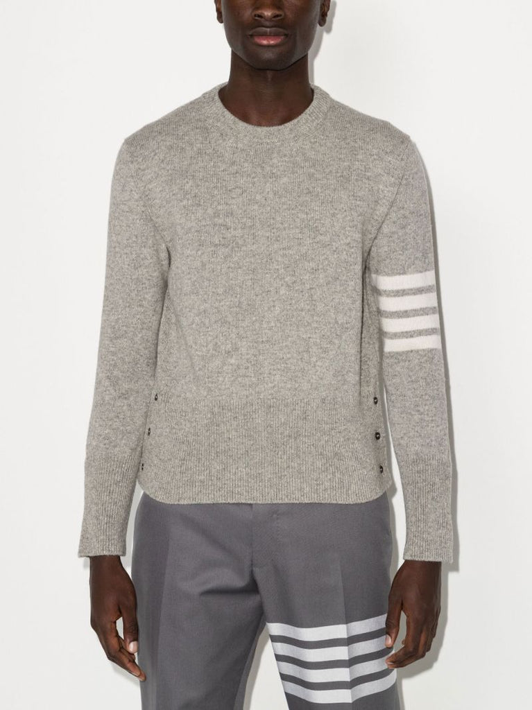 Grey 4-bar Stripe Wool Sweater