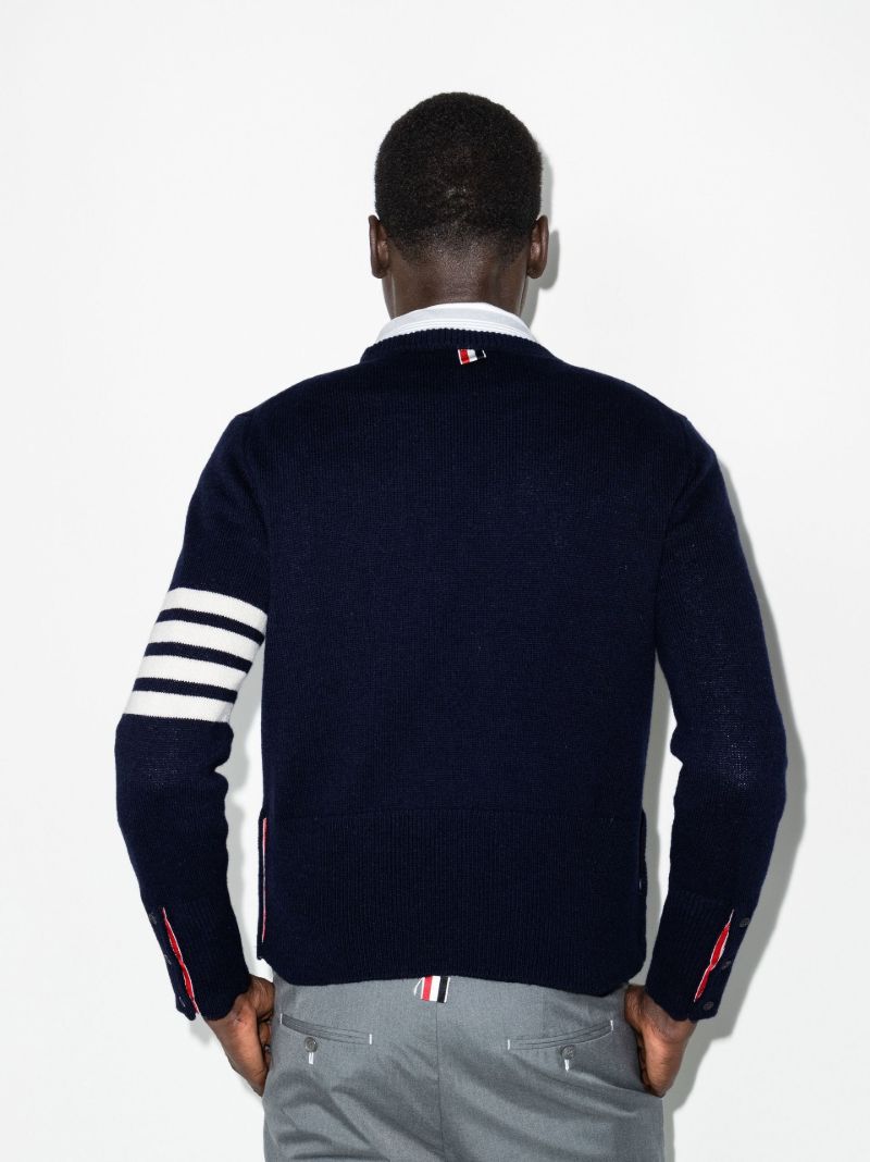 Blue 4-bar Stripe Wool Sweater