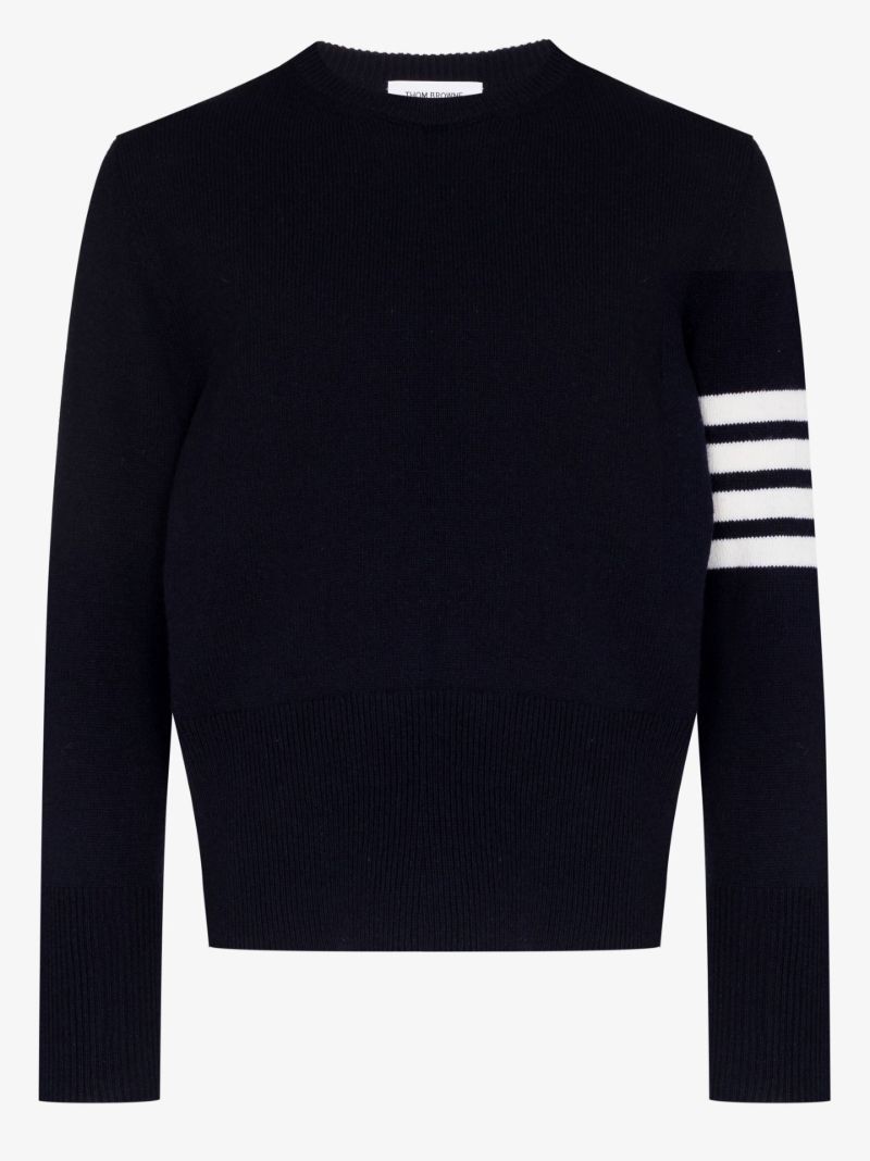Blue 4-bar Stripe Wool Sweater
