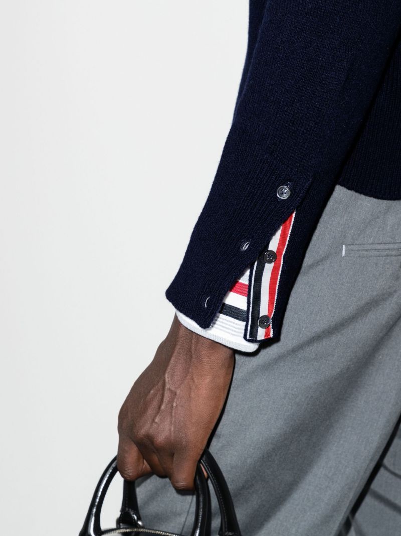 Blue 4-bar Stripe Wool Sweater