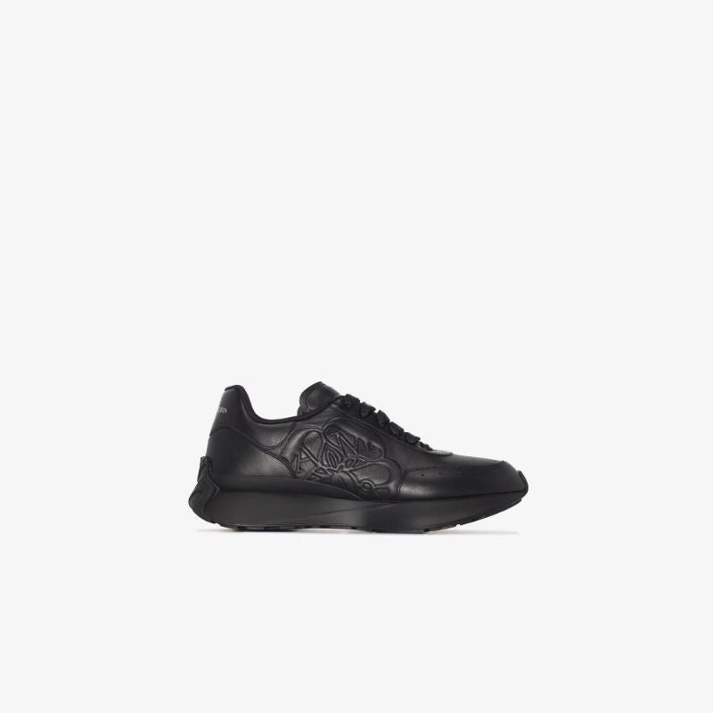 Black Sprint Runner Low Top Leather Sneakers