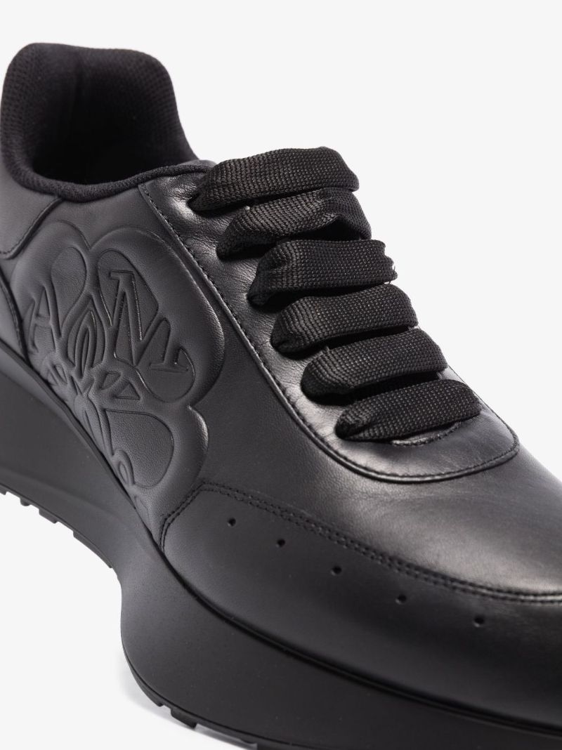Black Sprint Runner Low Top Leather Sneakers