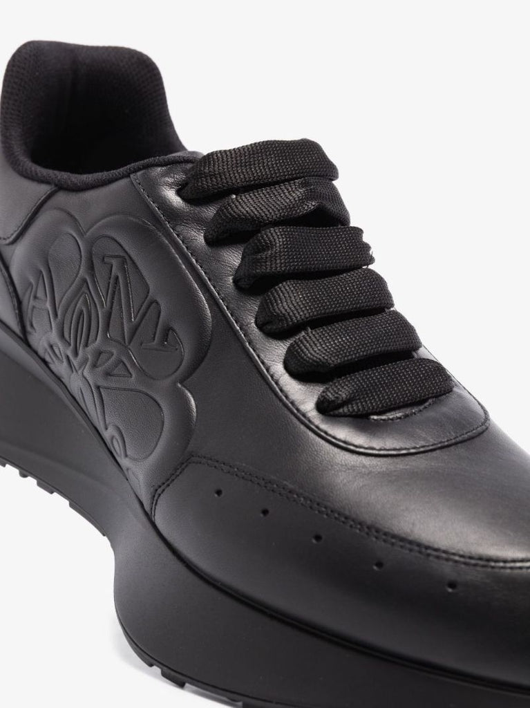 Black Sprint Runner Low Top Leather Sneakers