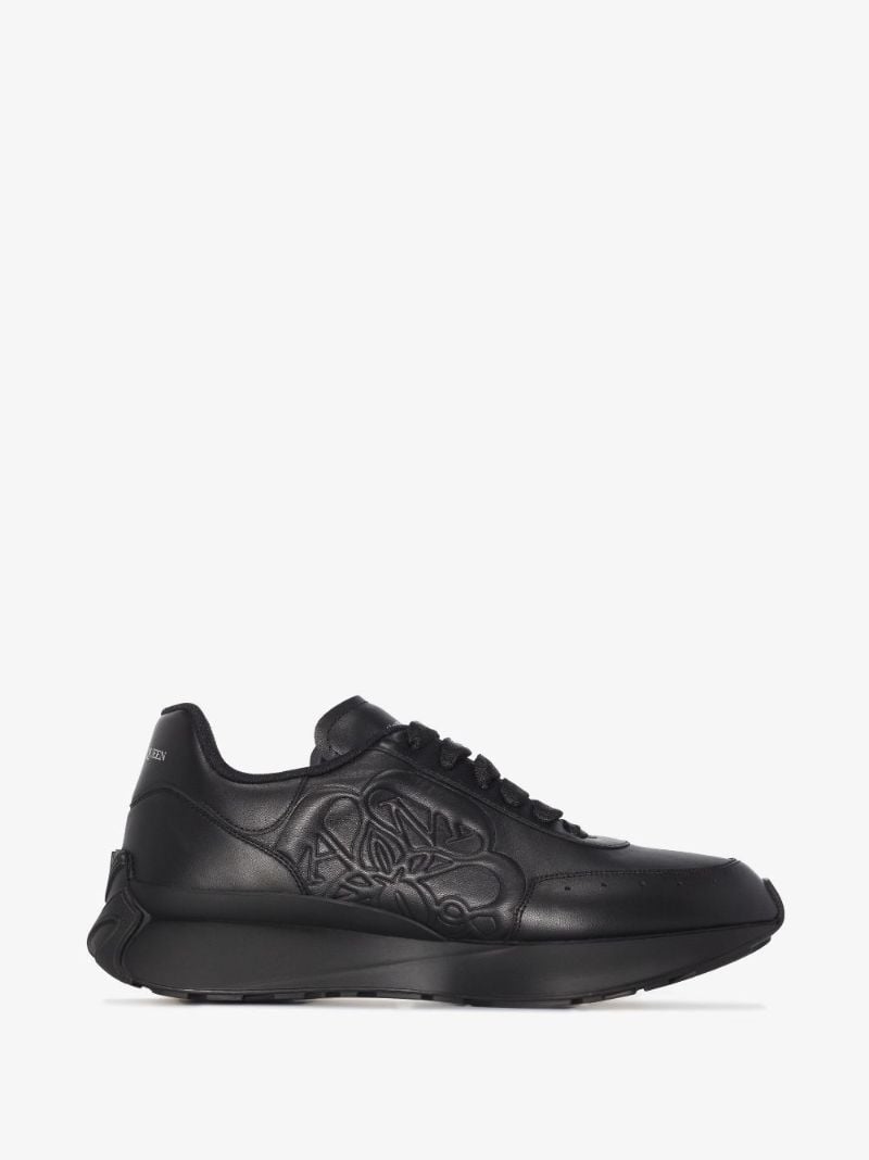 Black Sprint Runner Low Top Leather Sneakers