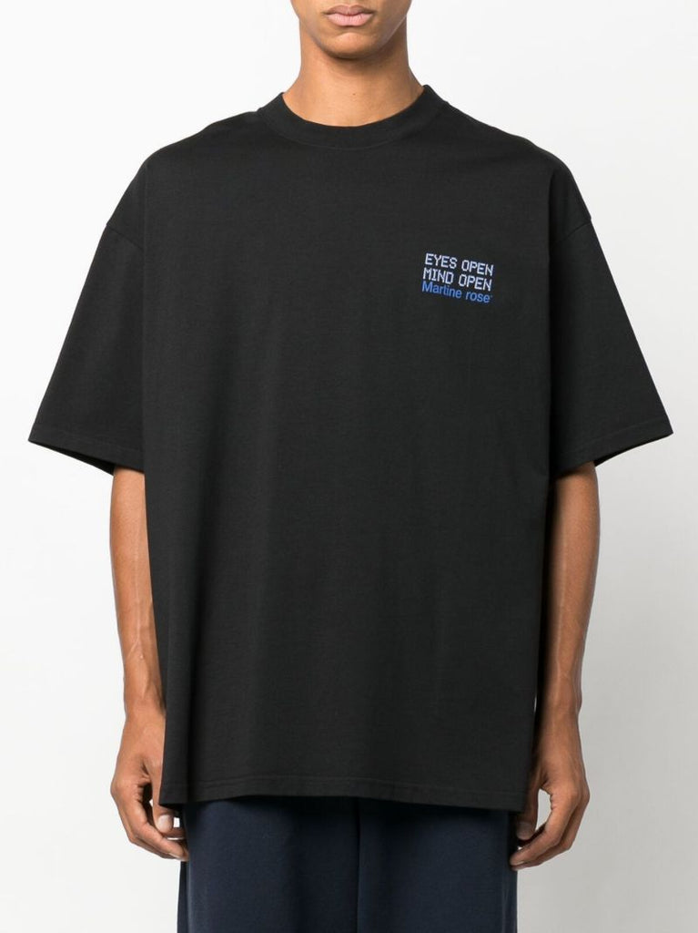 Black Eyes Open Print Cotton T-shirt